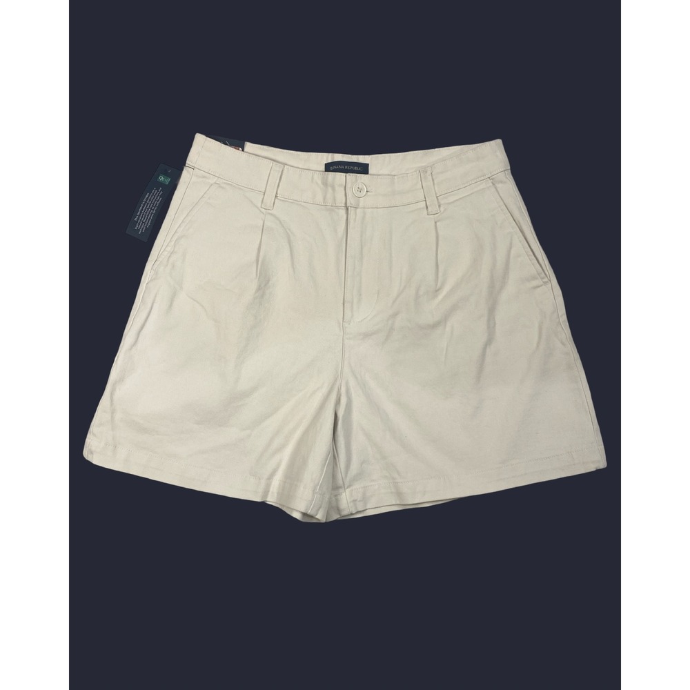 NWT Banana Republic Womens Pleated Front Shorts Size 8 (M) Tan 5 Inch Inseam